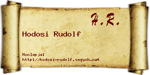 Hodosi Rudolf névjegykártya